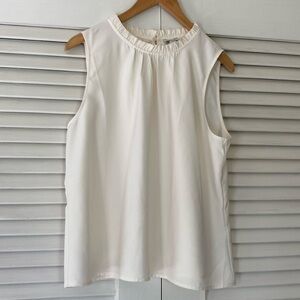 J. Crew sleeveless popover blouse size L cream